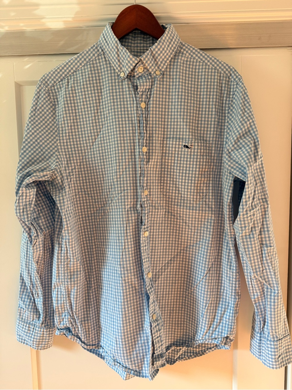 Vineyard Vines Light Blue Gingham Button-Down Shirt